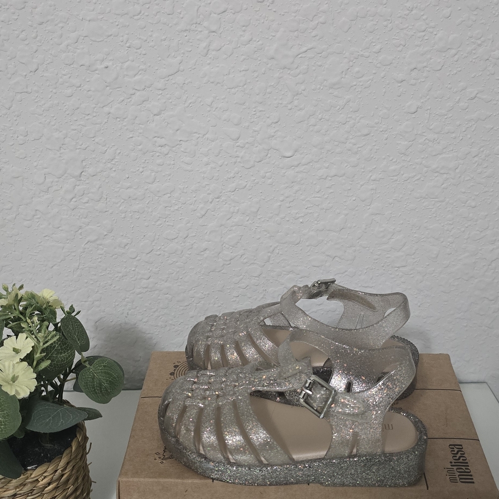 Mini Melissa Glitter Jelly Sandals - Silver - Picture 2 of 3